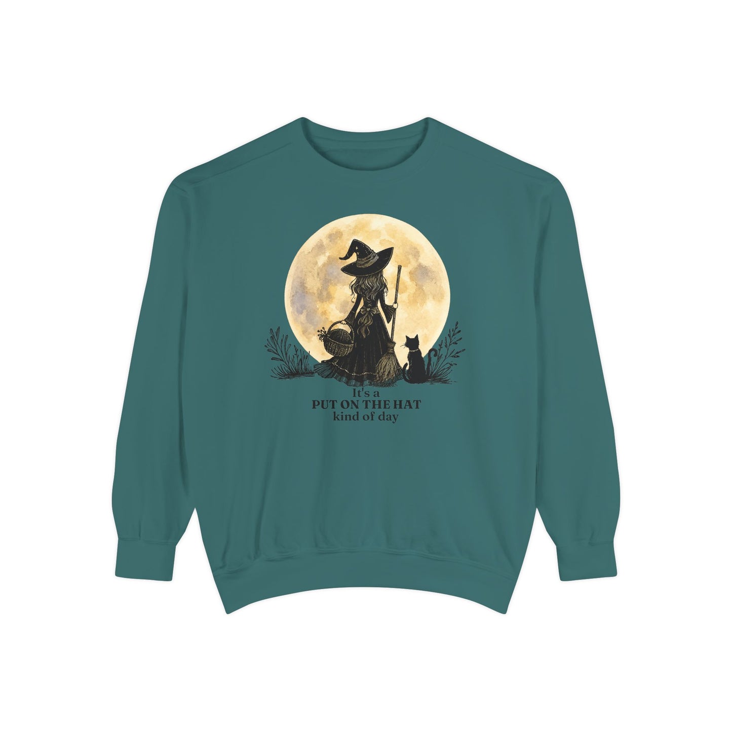 It's a Put on the Hat Kind of Day | Cozy Witch Moon Crewneck Sweatshirt