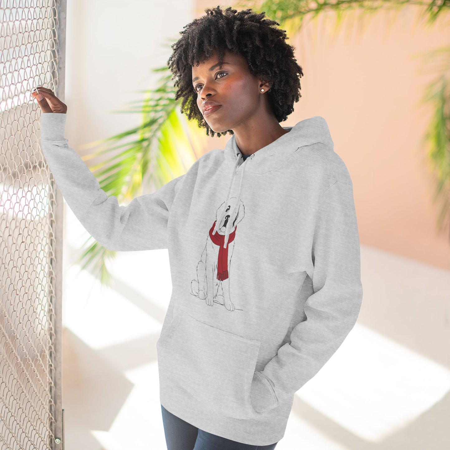 Great Pyrenees Winter Scarf Hoodie
