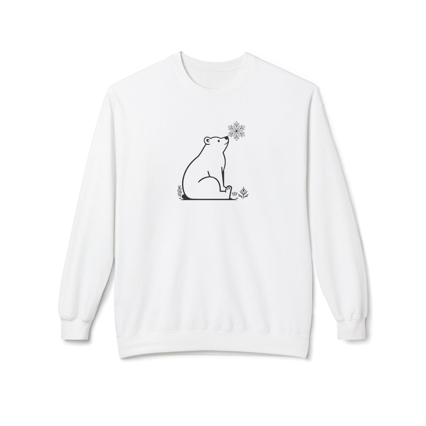 Polar Bear Snowflake Sweatshirt | Minimalist Winter Crewneck