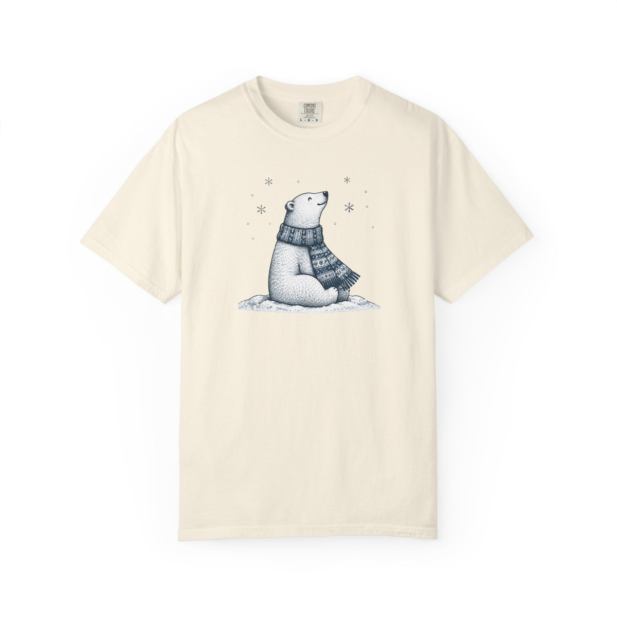 Winter Scarf Polar Bear Comfort Colors Tee