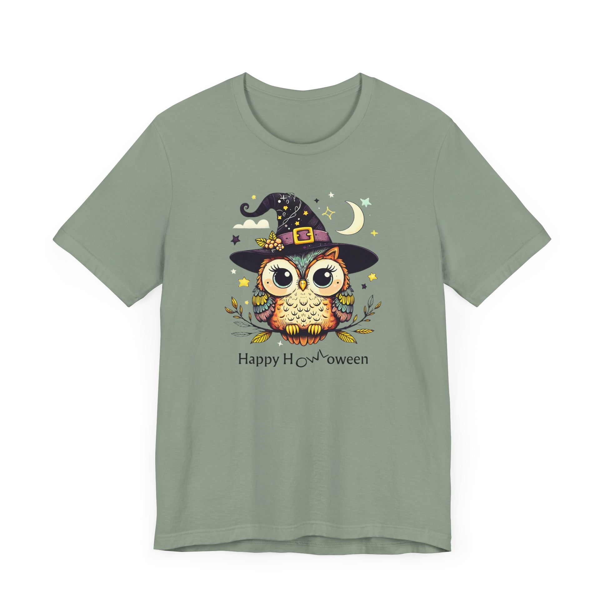 Happy Howloween - Cute Witch Owl Graphic Tee - Stompy Paws