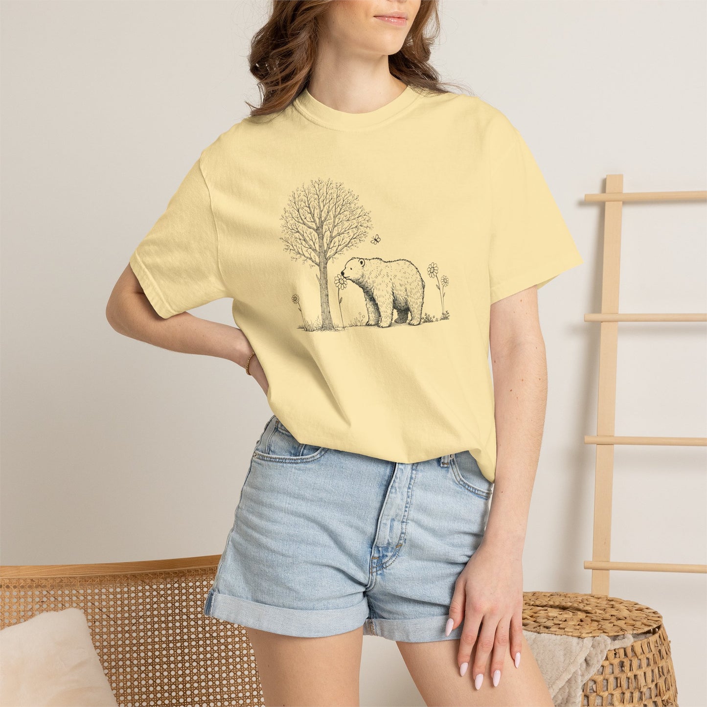 Wildflower Polar Bear Comfort Colors Tee