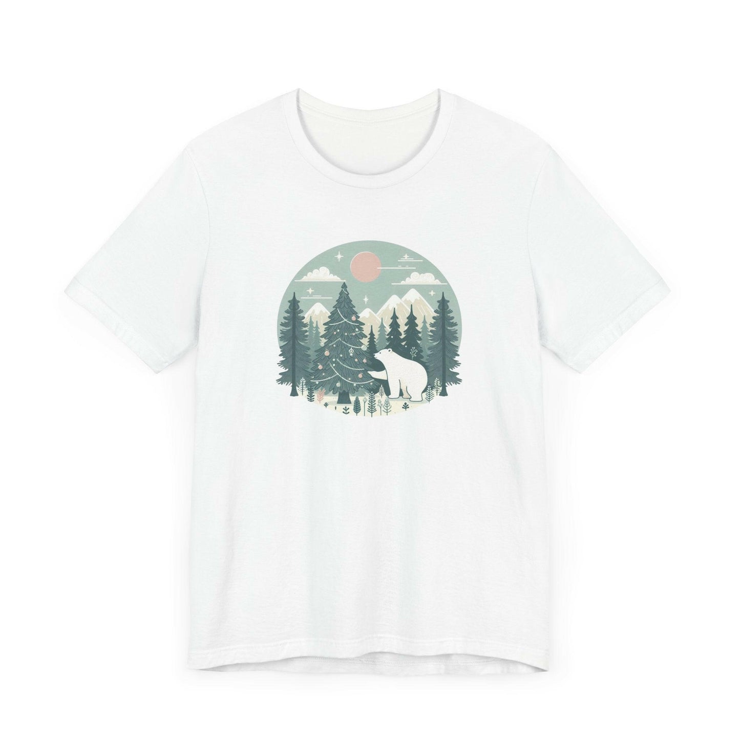 Polar Bear Decorating Christmas Tree Tee - Stompy Paws