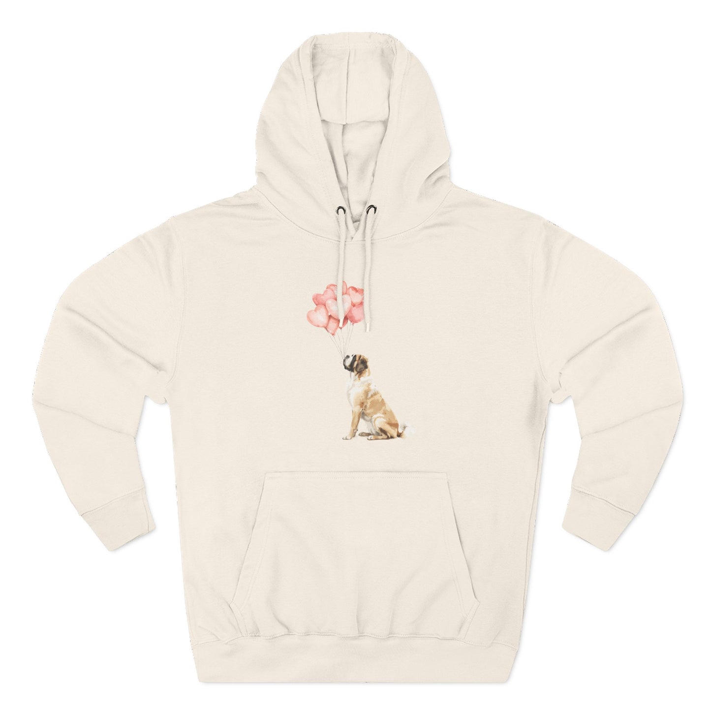 Saint Bernard with Heart Balloons Hoodie
