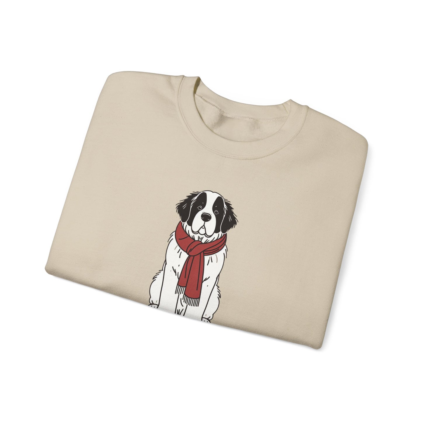Adult Saint Bernard Scarf Premium Sweatshirt | Cozy Den Edition