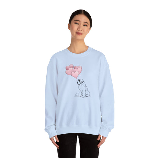 Saint Bernard with Heart Balloons Sweatshirt