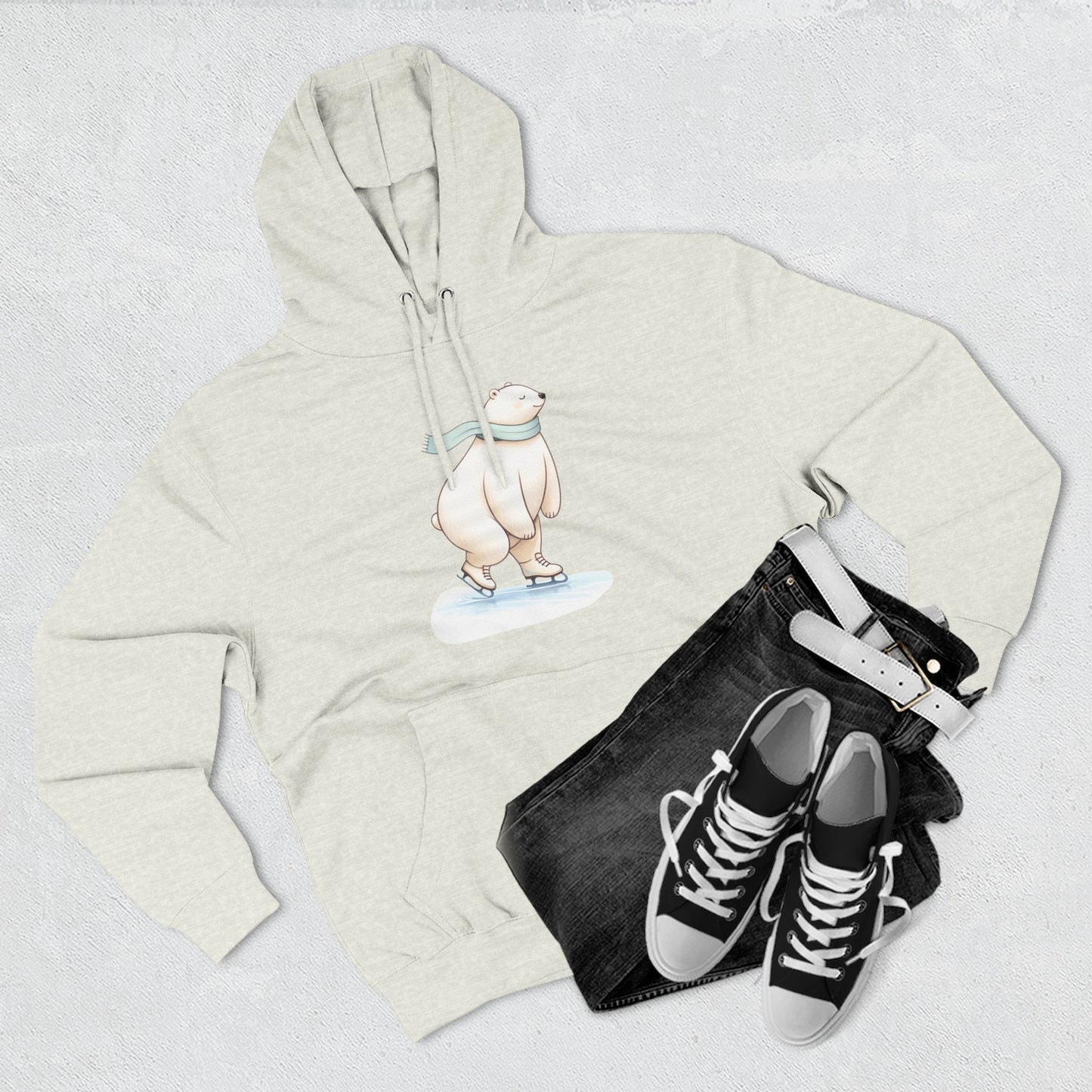 Ice Skating Polar Bear Hoodie