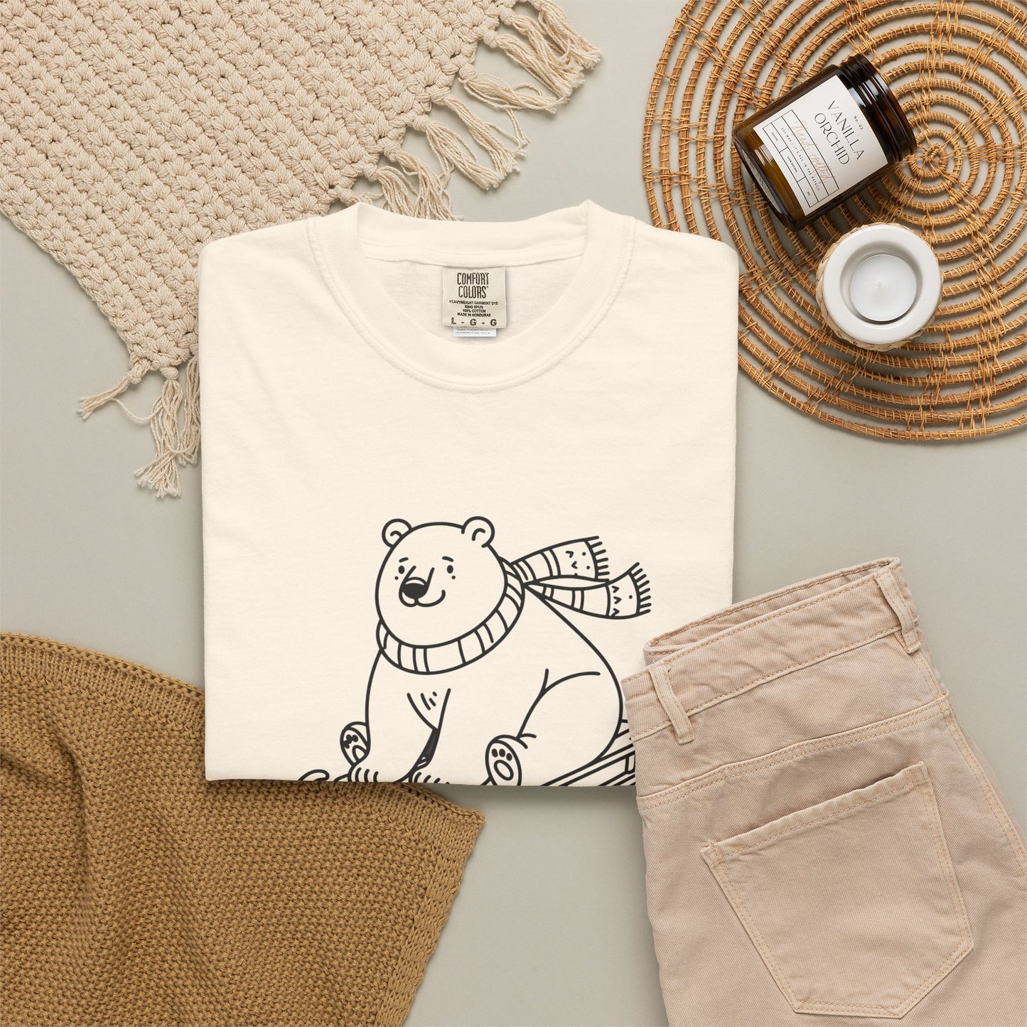 Polar Bear Sledding Comfort Colors Tee