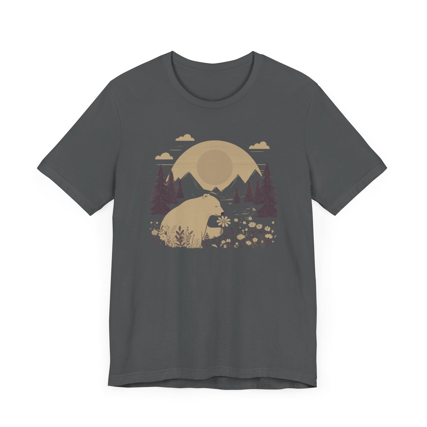 Nature's Kindness Bear Tee – Peaceful Forest Flower Scene - Stompy Paws