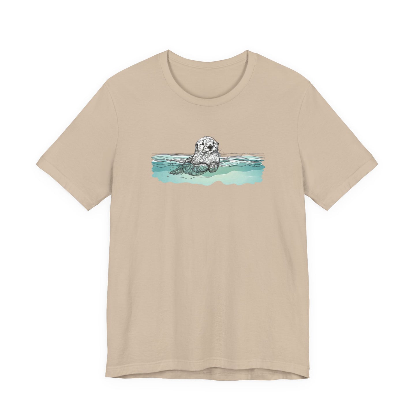 Floating Sea Otter Tee, Peaceful Ocean Graphic Shirt