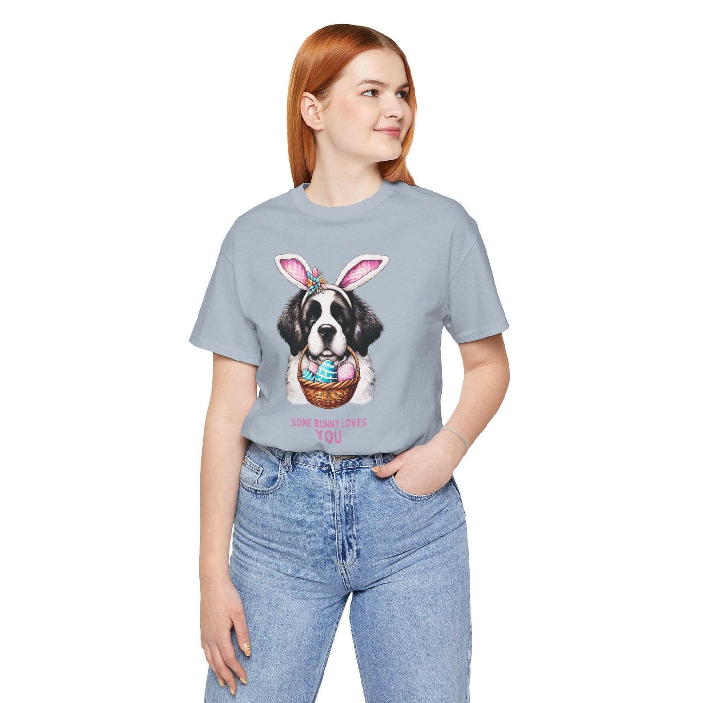 Saint Bernard Easter Bunny Unisex Tee - Some Bunny Loves You T-Shirt