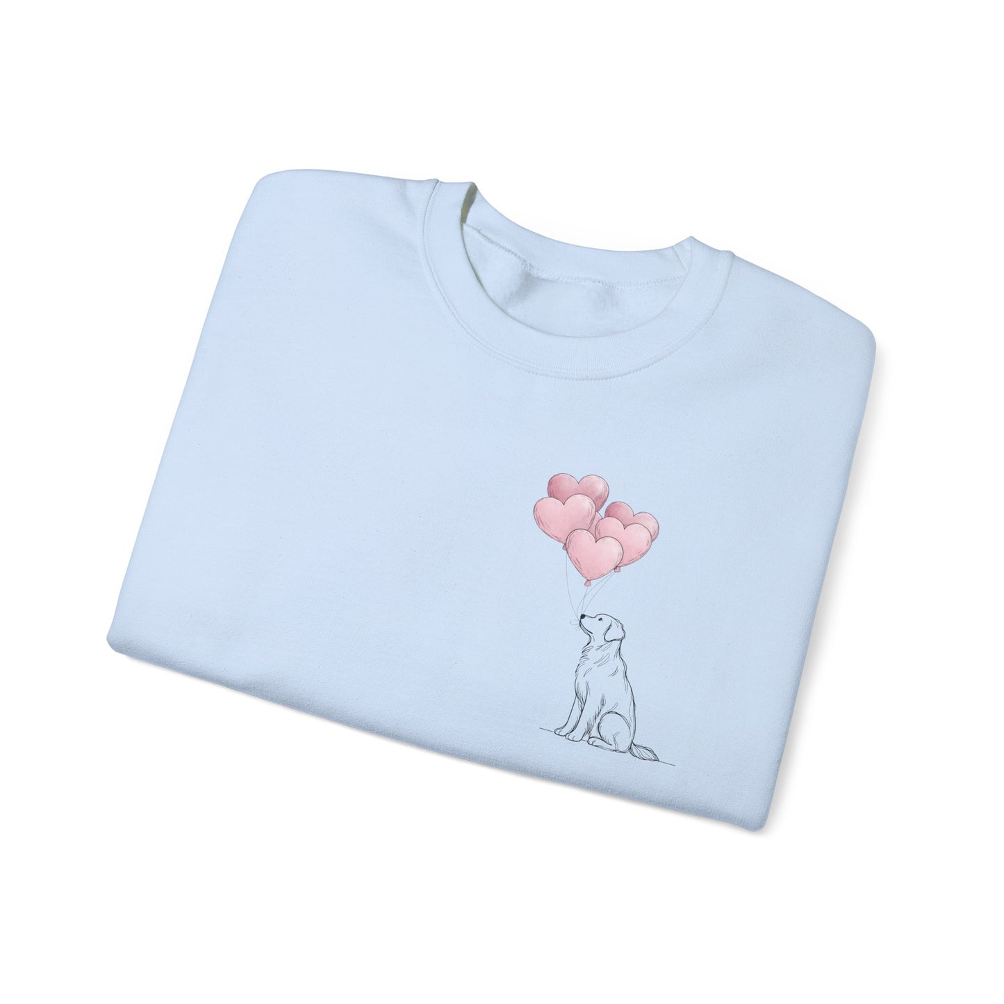 Golden Heart Balloon Sweatshirt | Minimalist Pup Edition