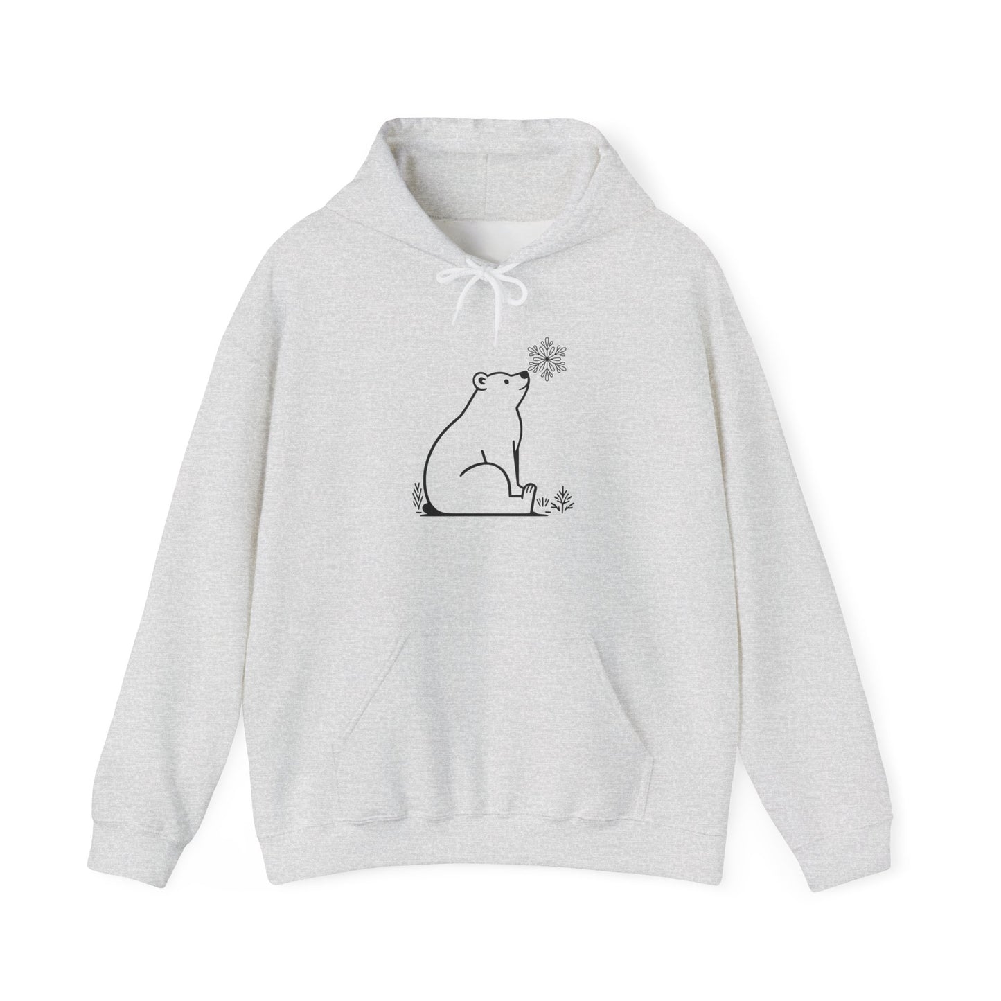 Polar Bear Snowflake Hoodie | Minimalist Winter Sweatshirt