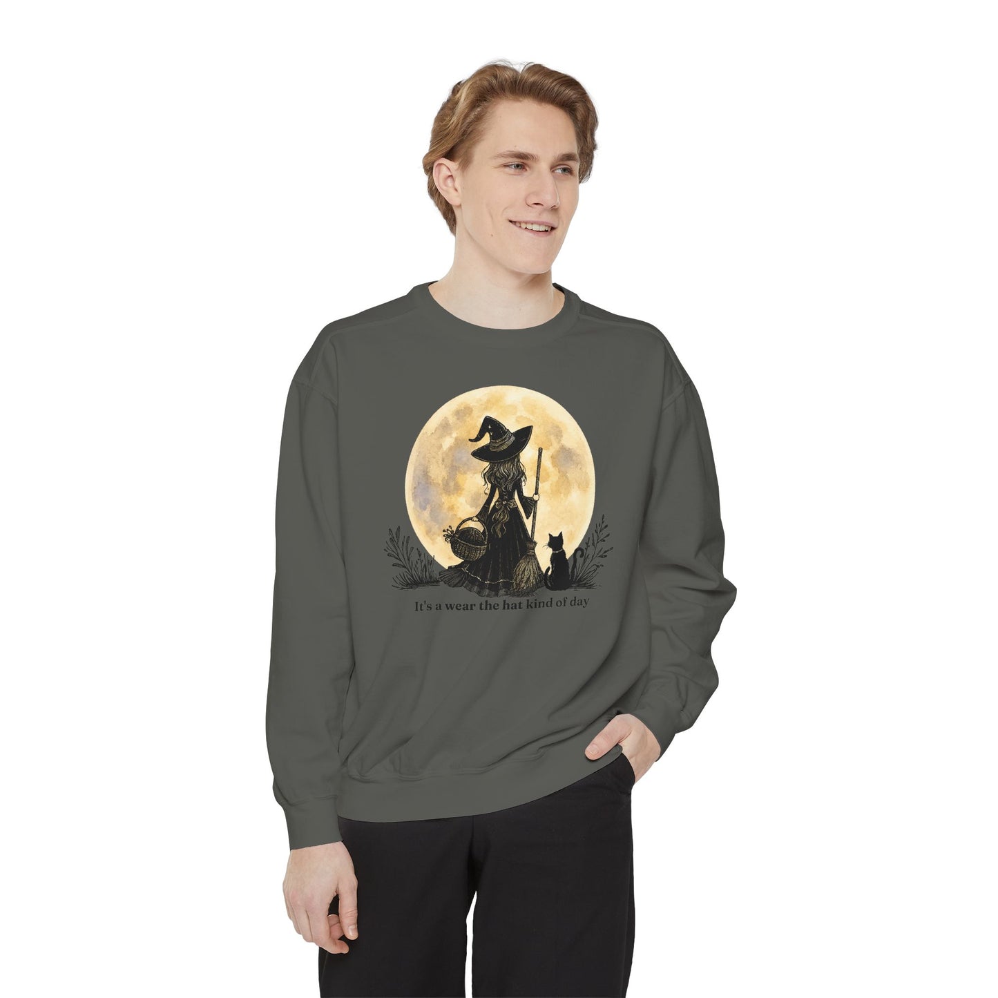 It's a Wear the Hat Kind of Day | Cozy Witch Crewneck Sweatshirt