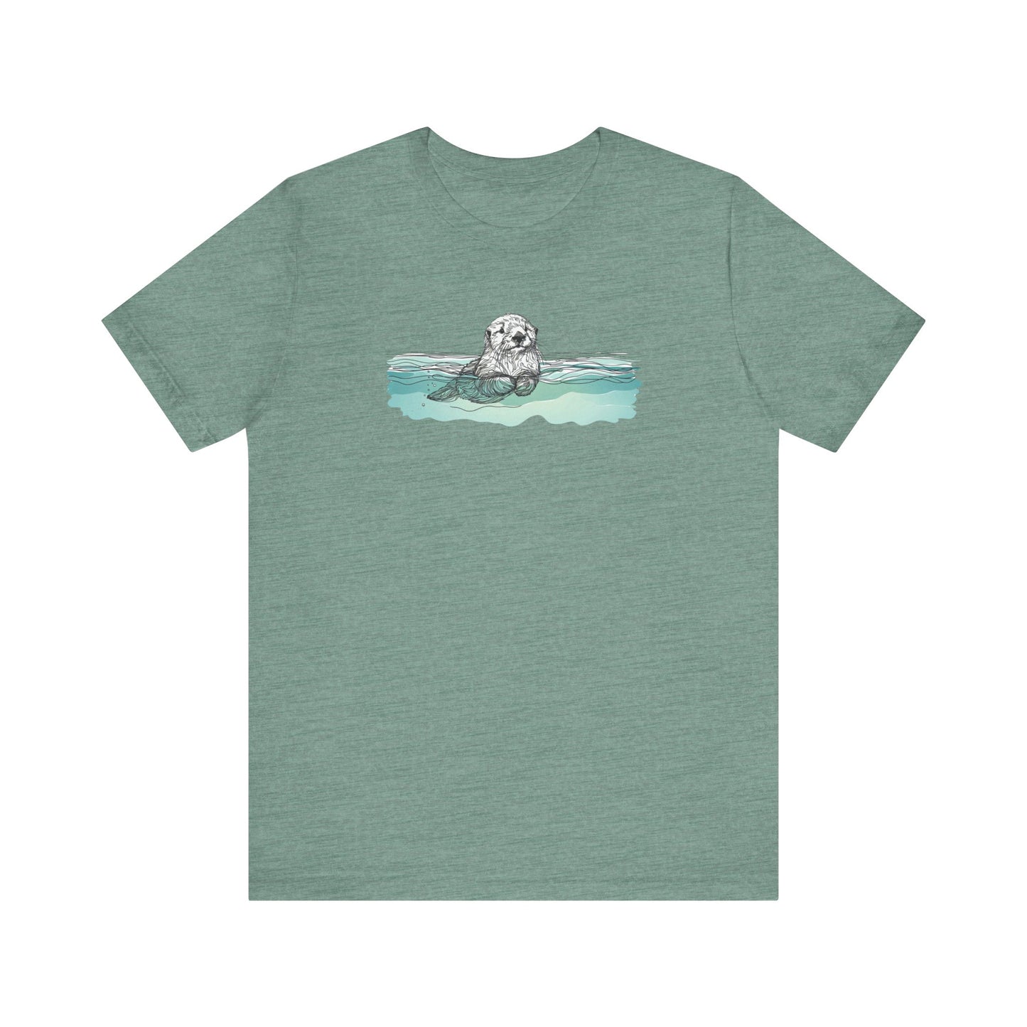 Floating Sea Otter Tee, Peaceful Ocean Graphic Shirt