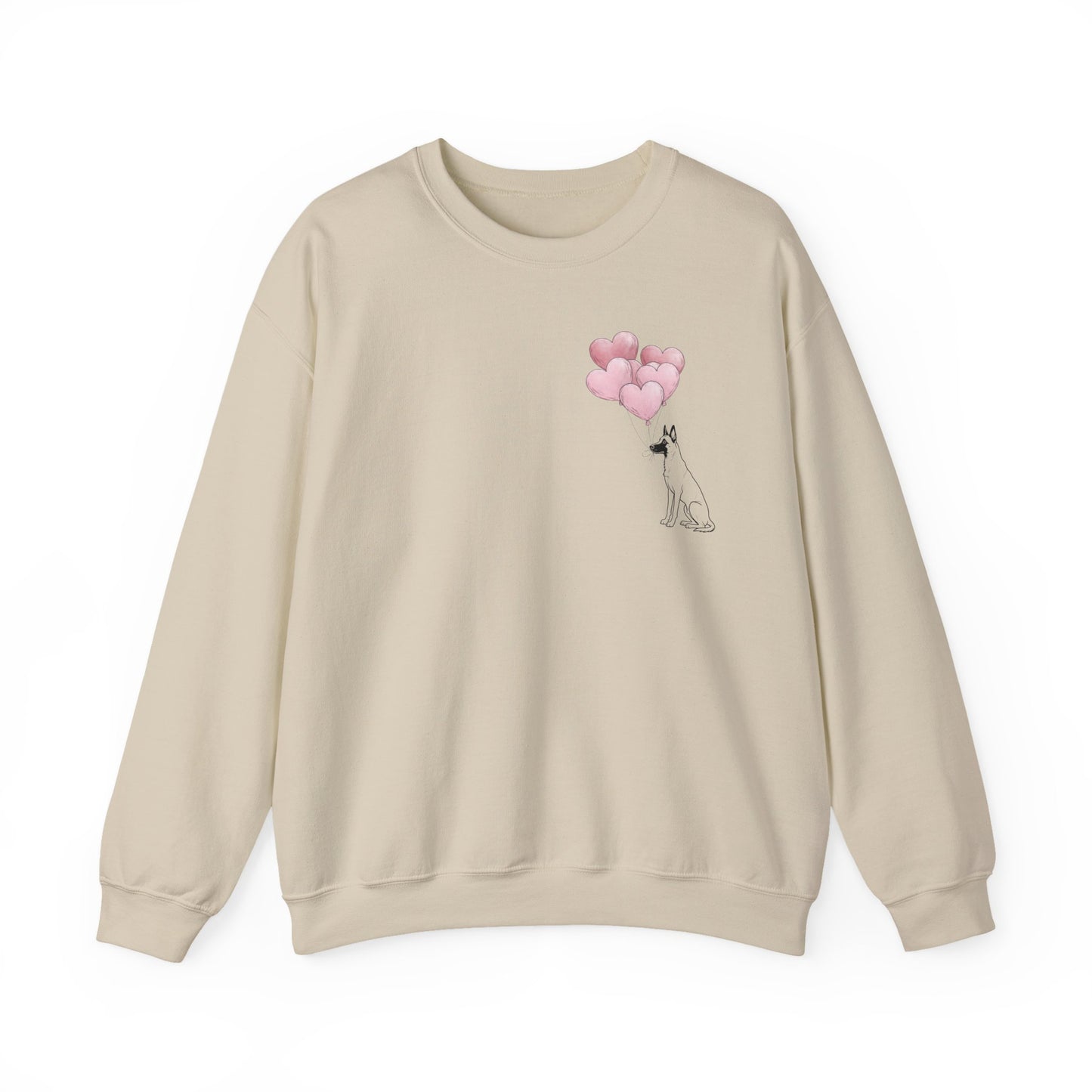 Belgian Malinois with Heart Balloons Sweatshirt