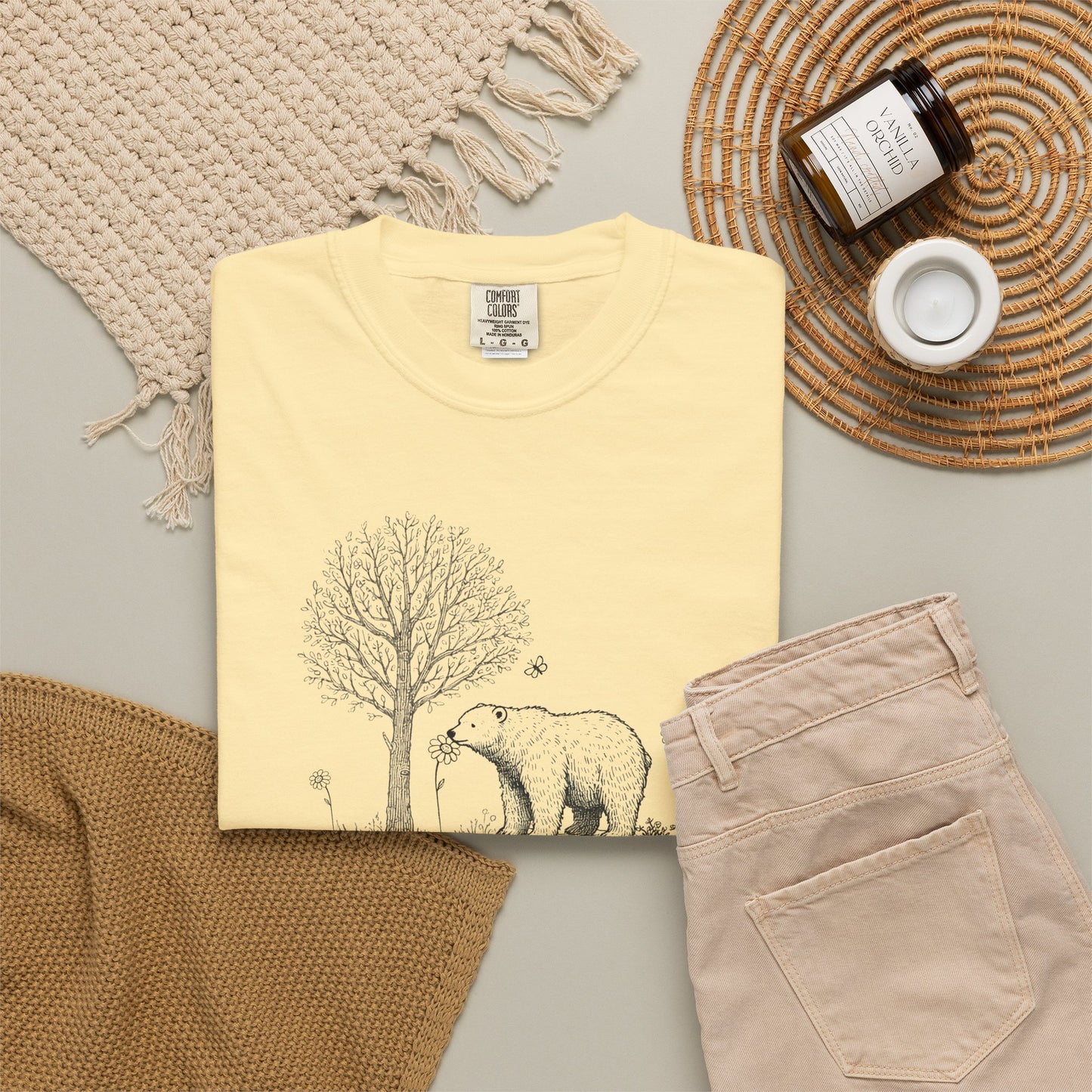 Wildflower Polar Bear Comfort Colors Tee
