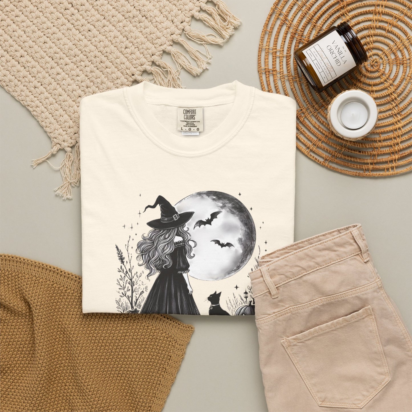 Comfort Colors Halloween Witch Moon Tee
