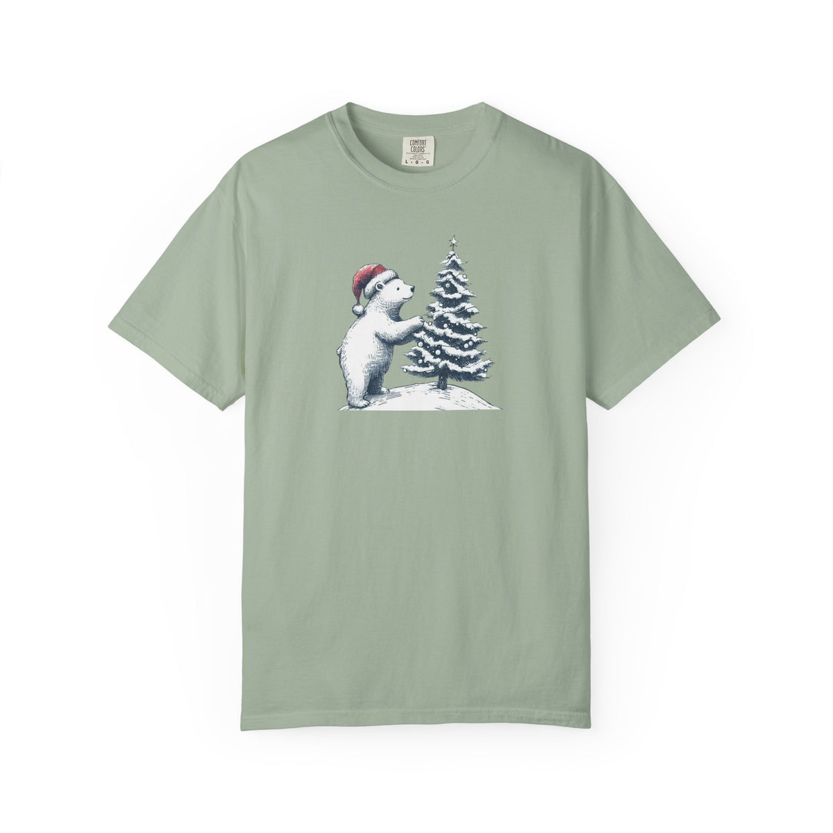 Polar Bear Christmas T-Shirt | Christmas Tree Comfort Colors Tee