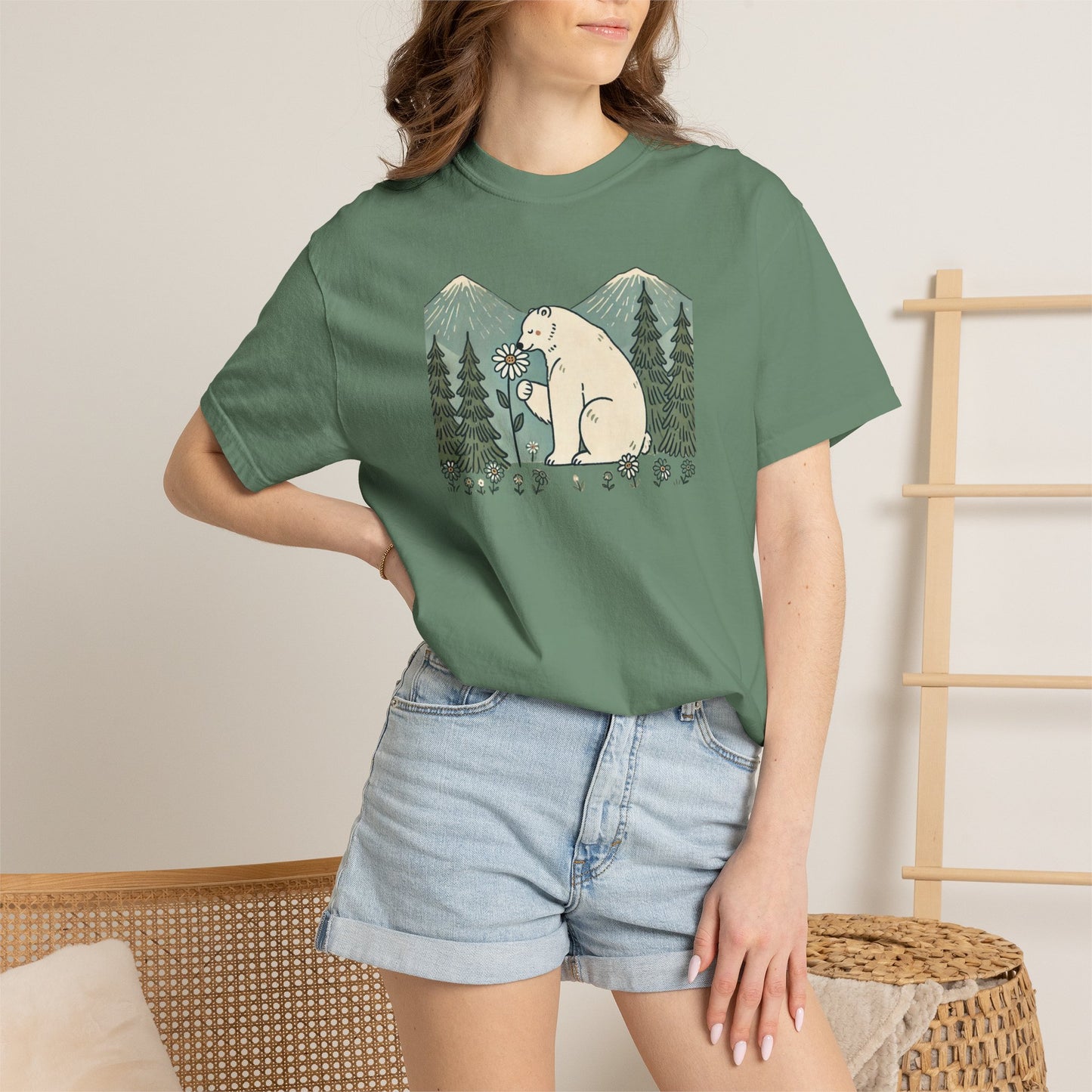 Wildflower Polar Bear Comfort Colors Tee