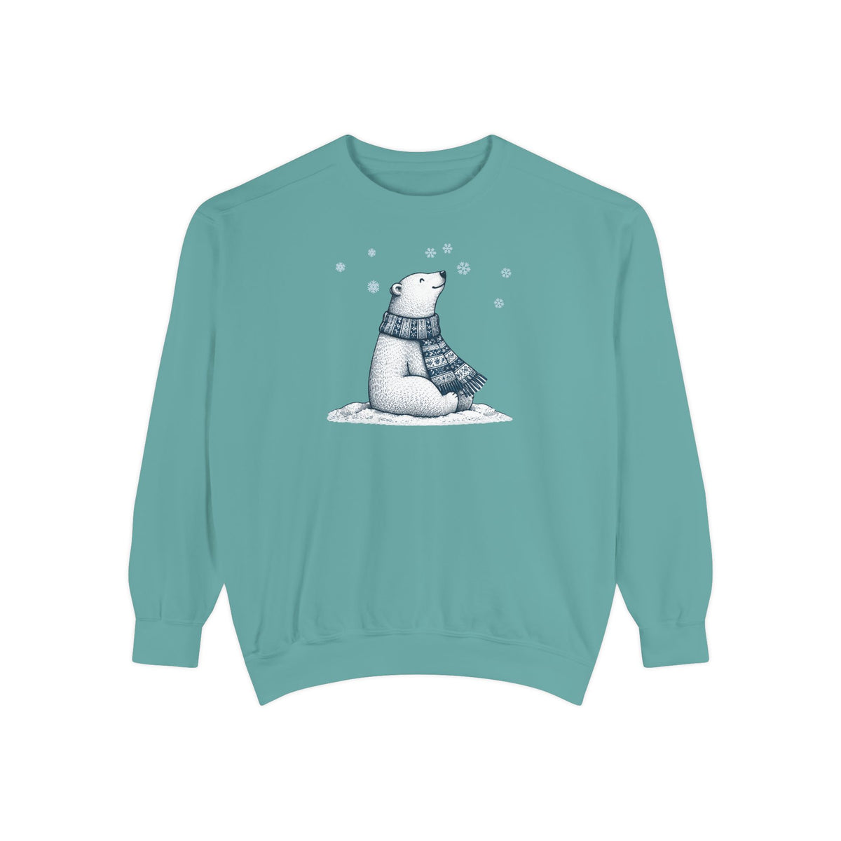 Winter Scarf Polar Bear Cozy Crewneck Sweatshirt