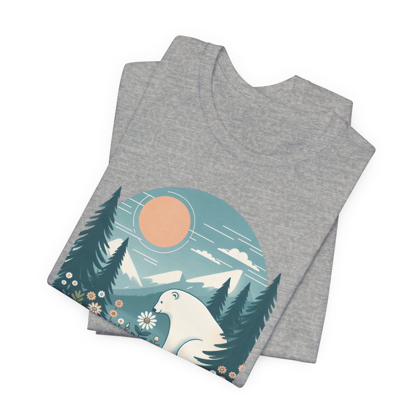 Polar Bear Mountain Nature Tee| Polar Bear Wildflower Graphic