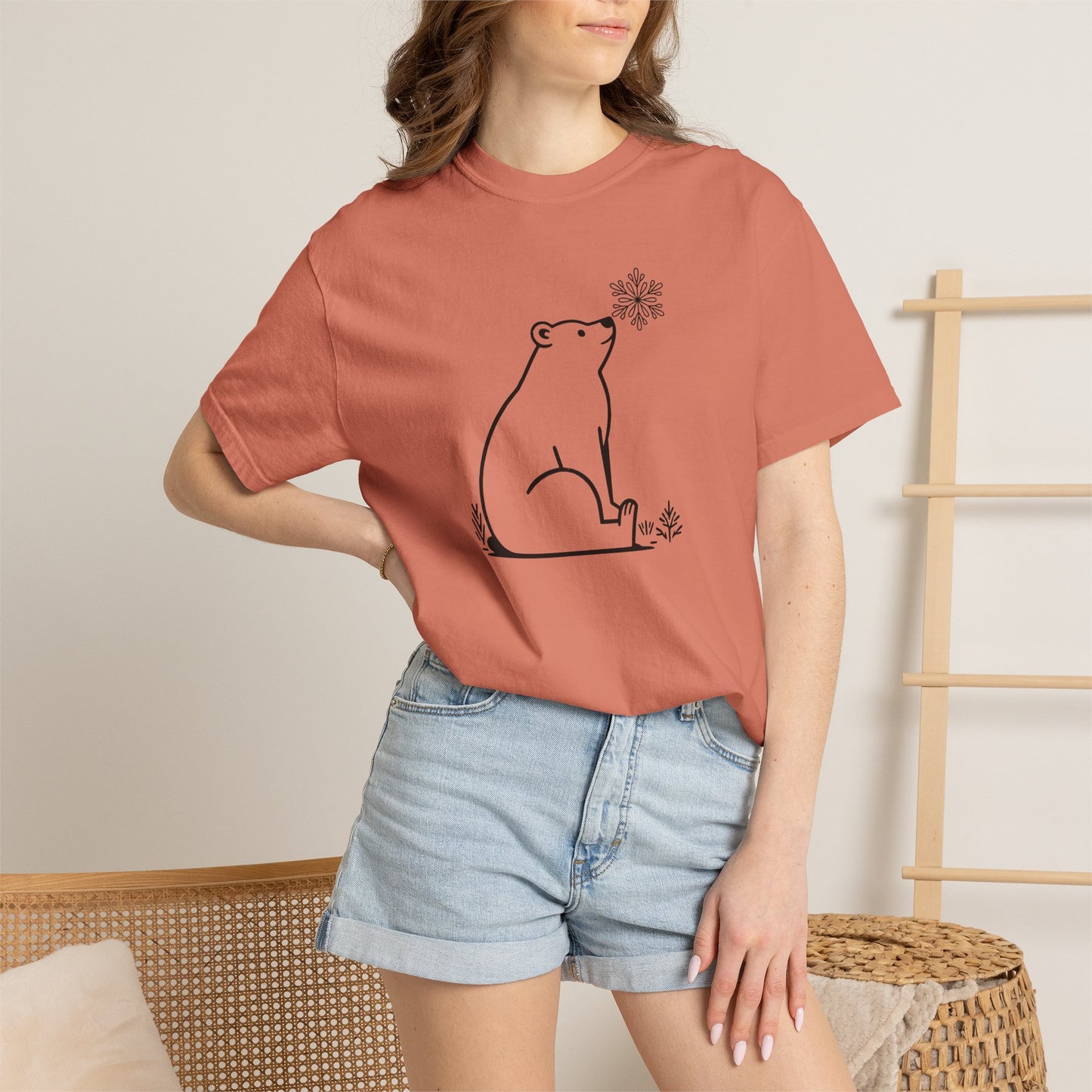 Comfort Colors Polar Bear Snowflake Tee