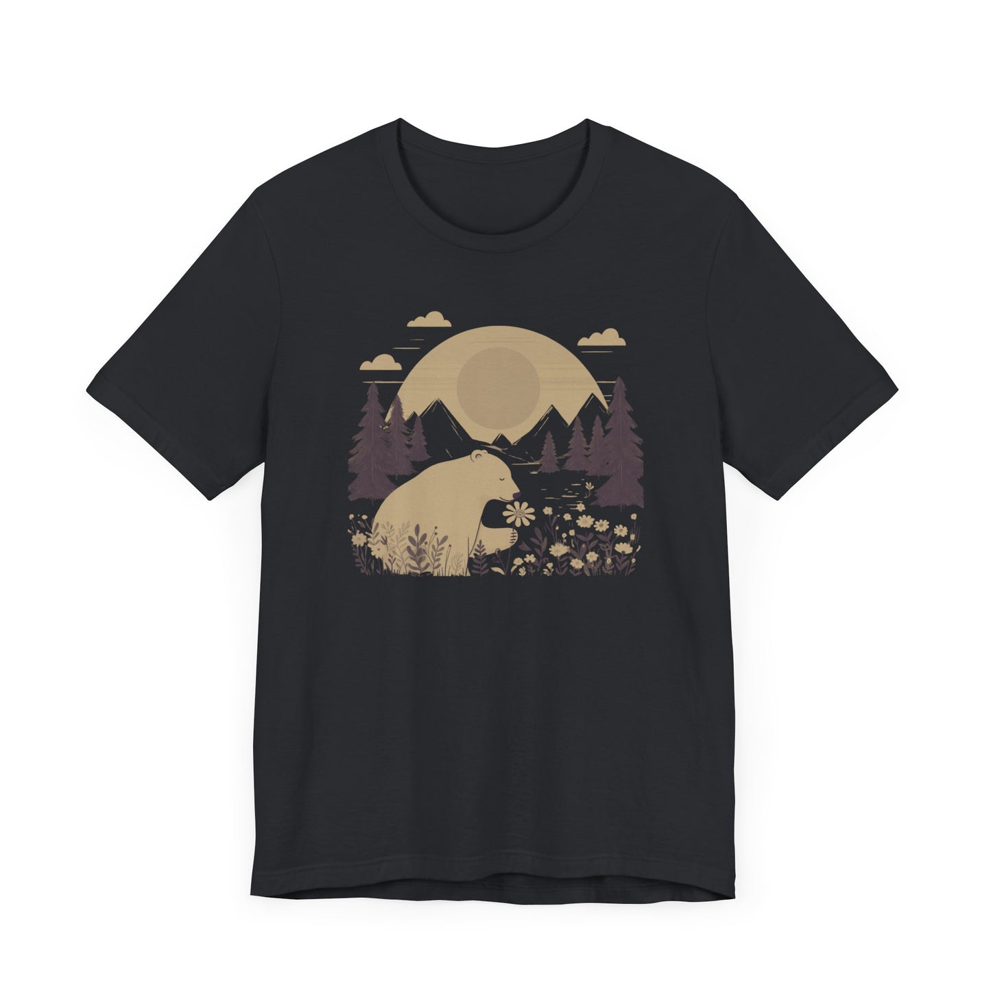 Nature's Kindness Bear Tee – Peaceful Forest Flower Scene - Stompy Paws