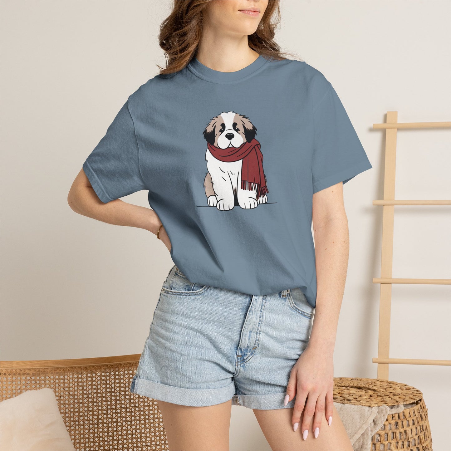 Winter Saint Bernard Comfort Colors Tee