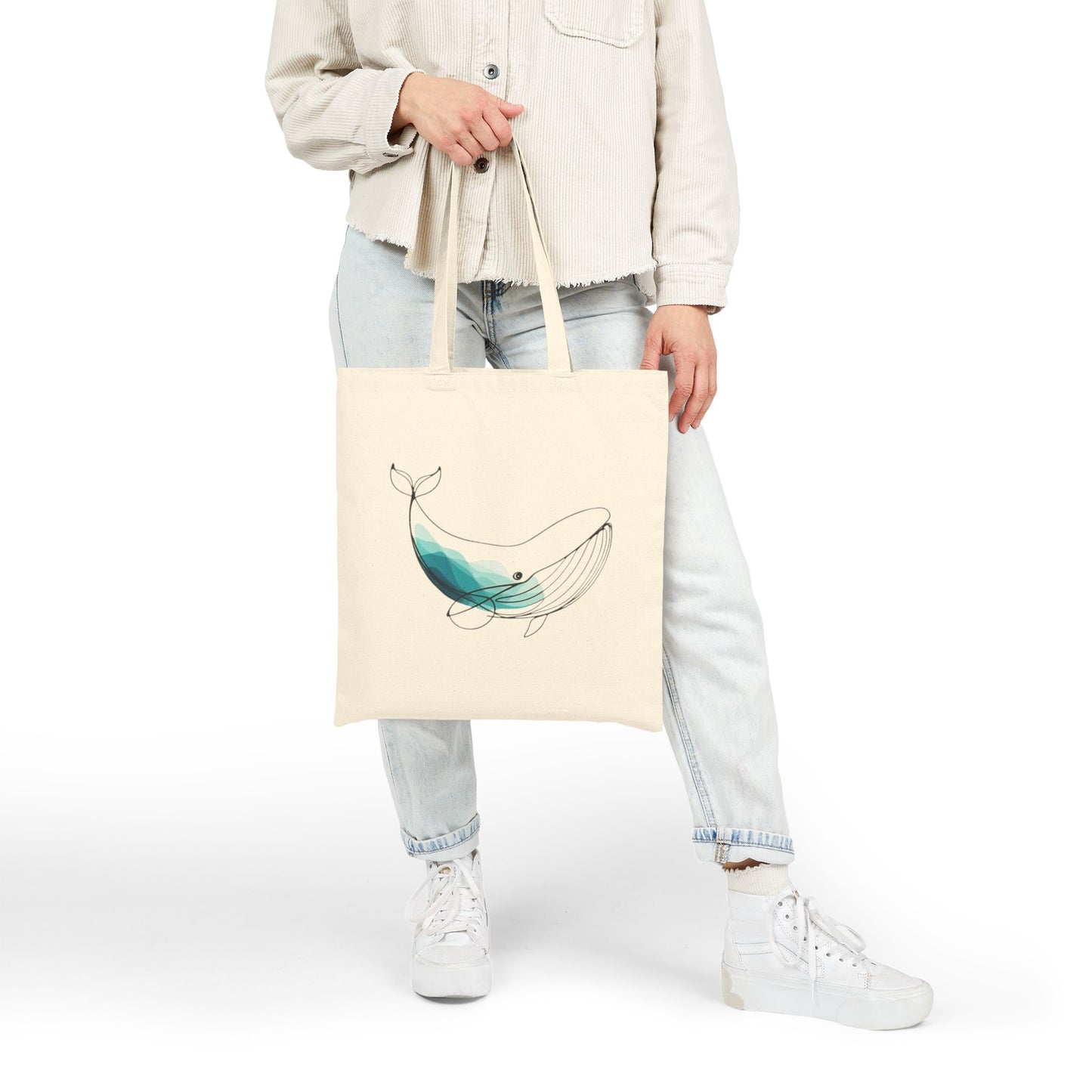 Minimalist Whale Tote Bag