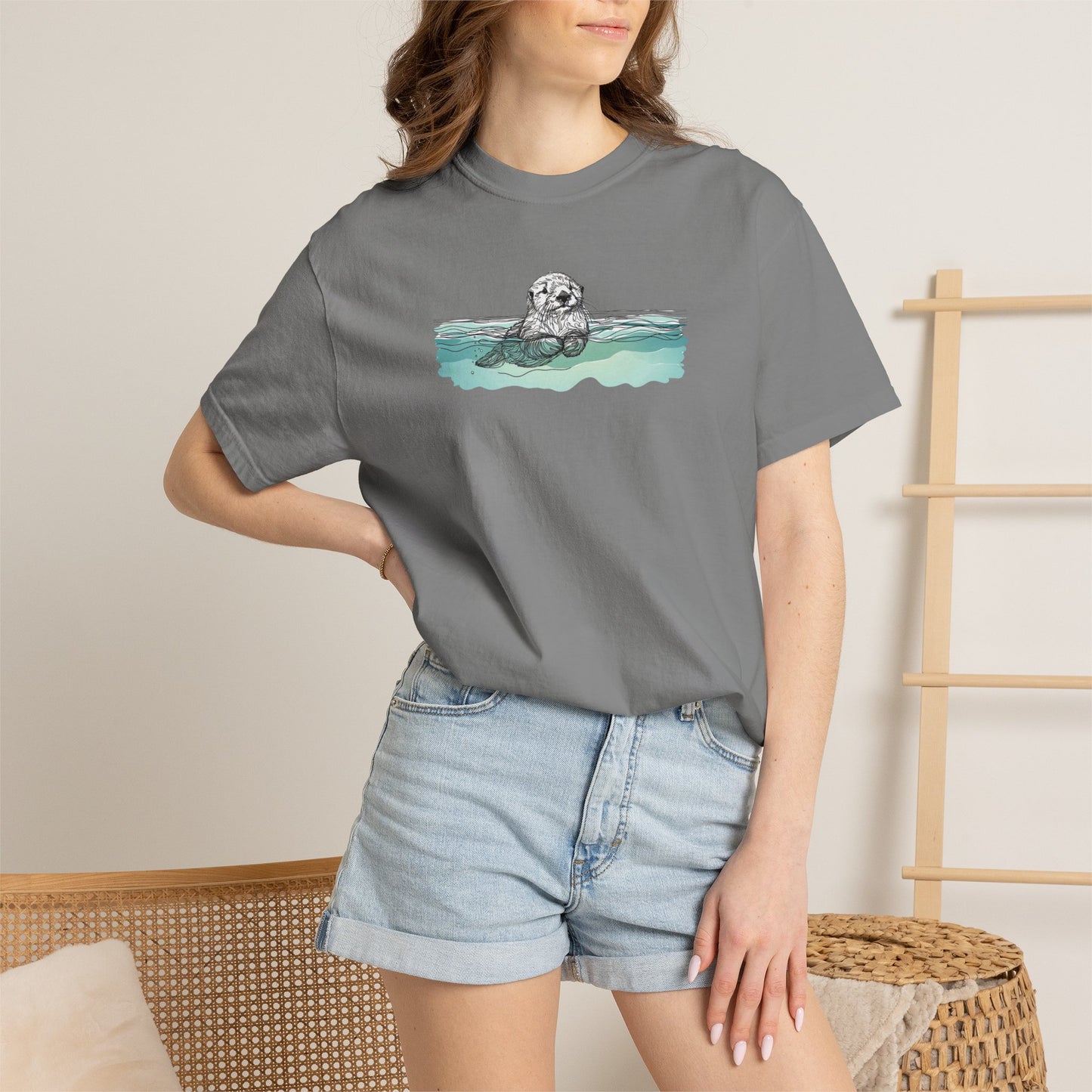 Otter in the Water Comfort Colors Tee