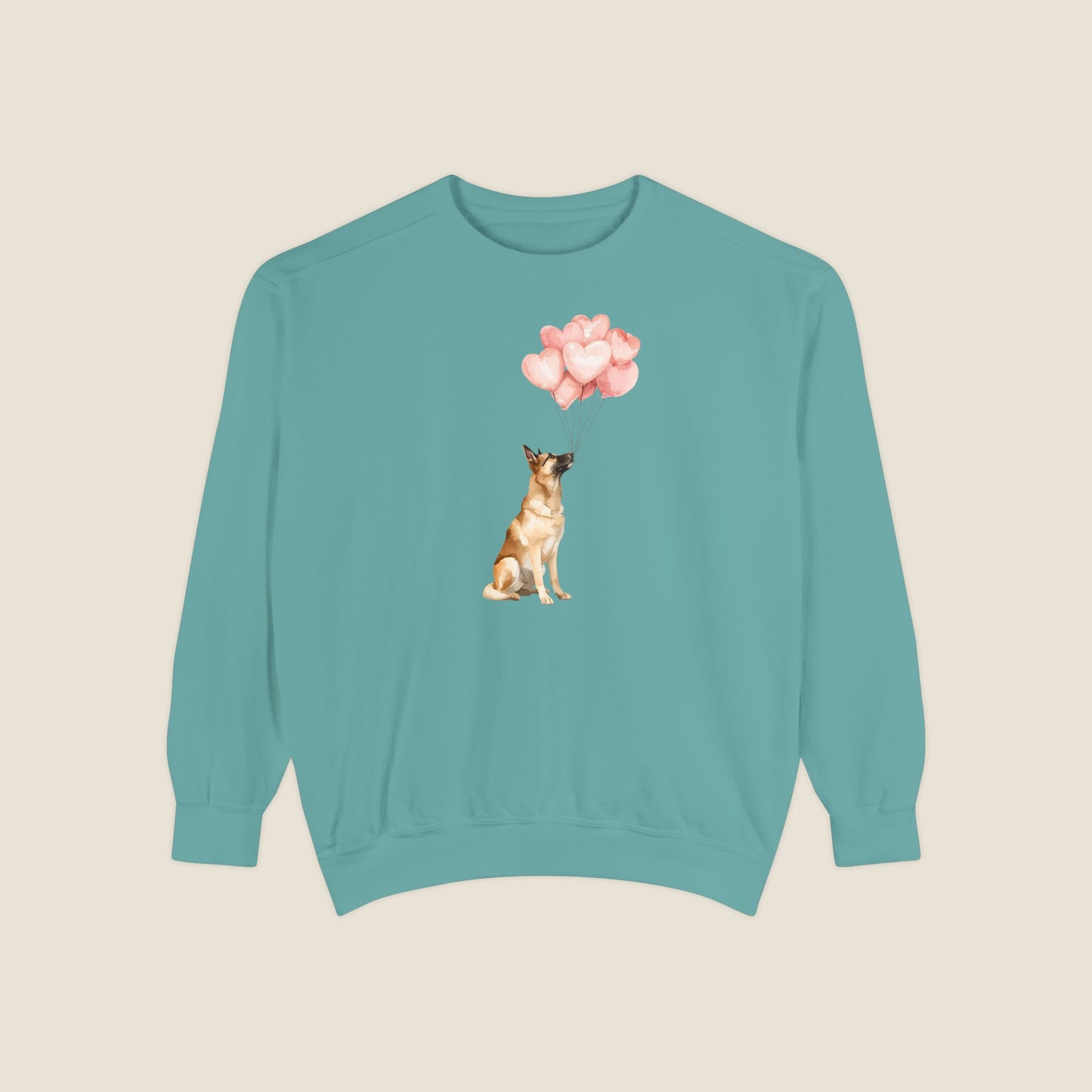 Belgian Malinois with Heart Balloons Comfort Colors Sweatshirt