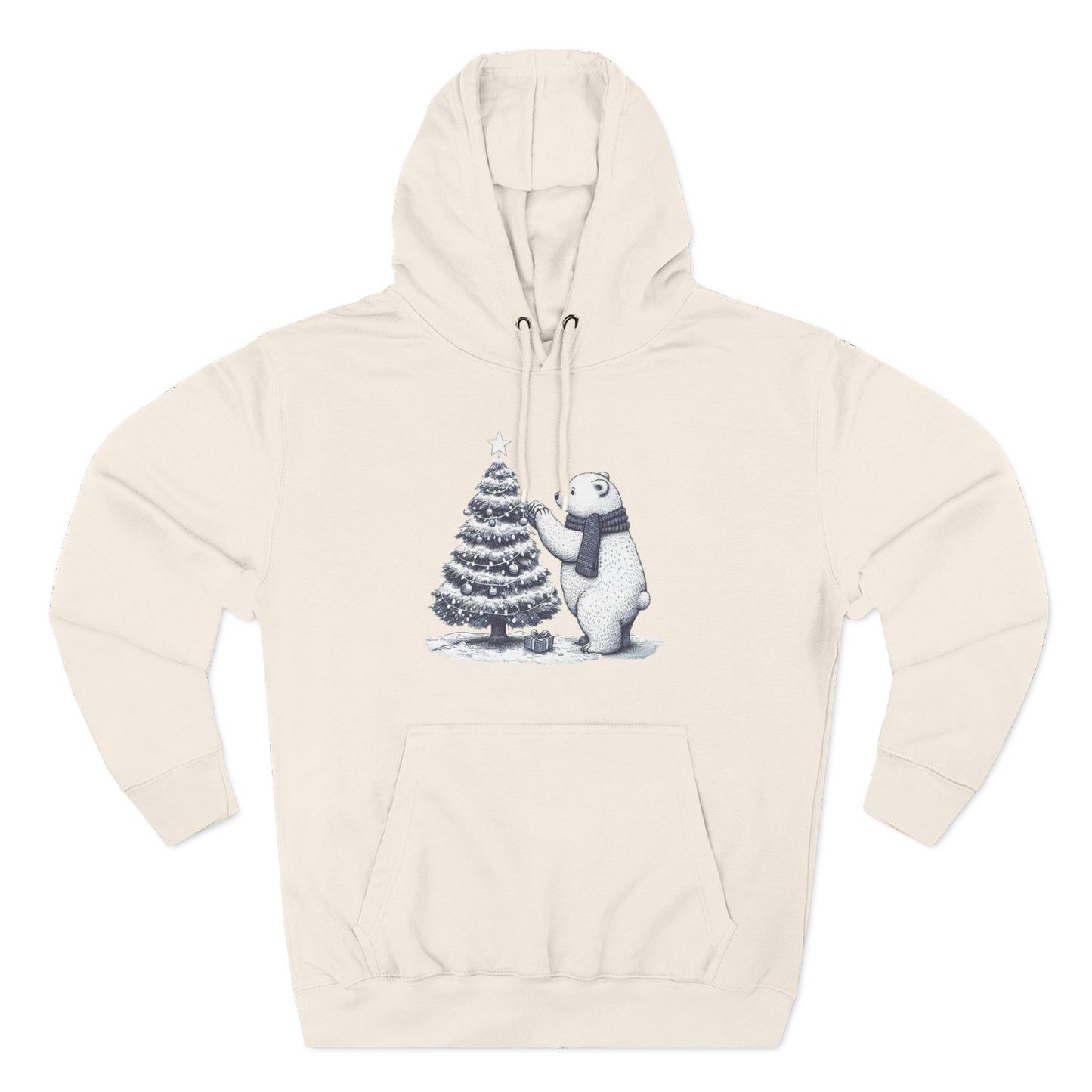 Vintage Polar Bear Christmas Tree Hoodie