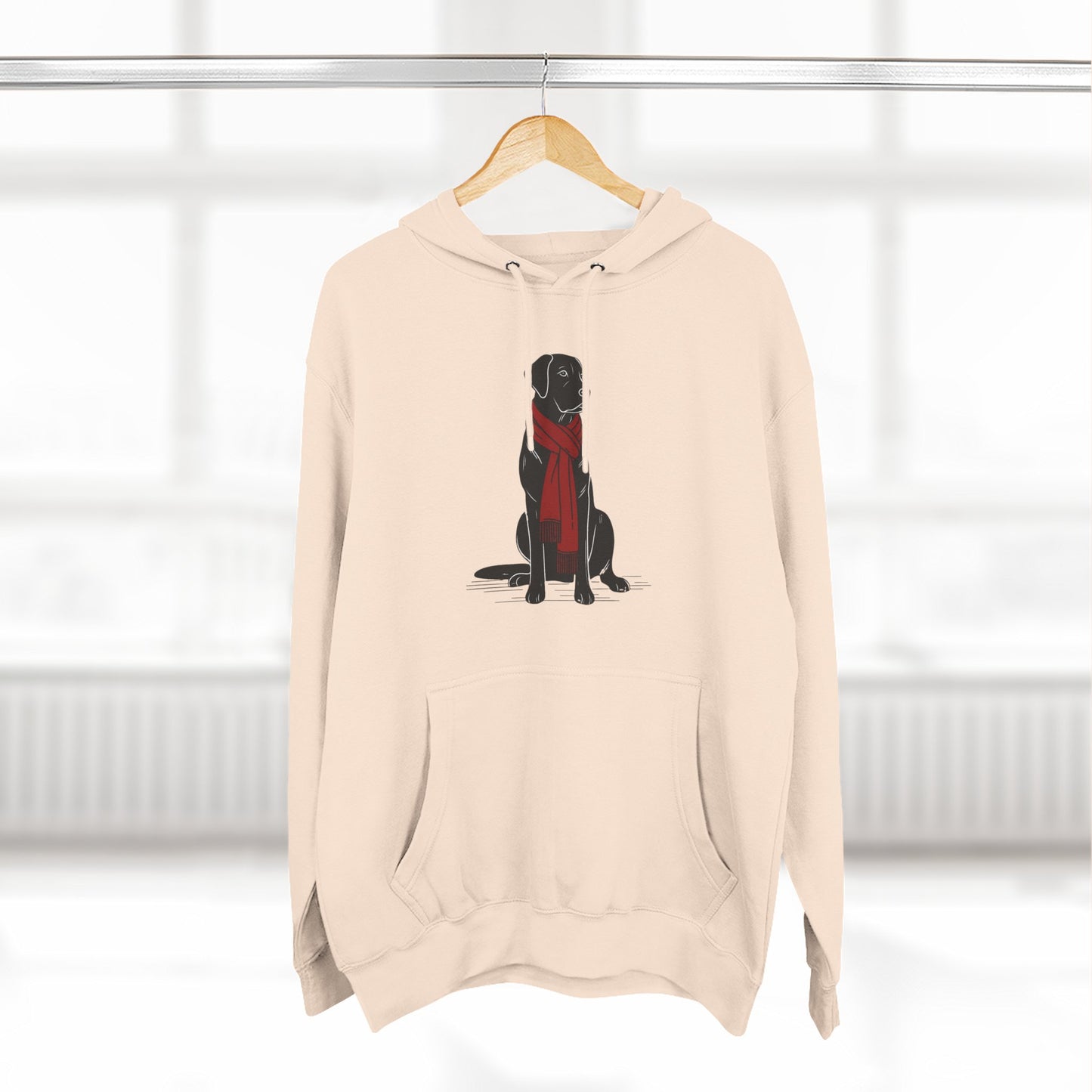 Black Lab Red Scarf Hoodie