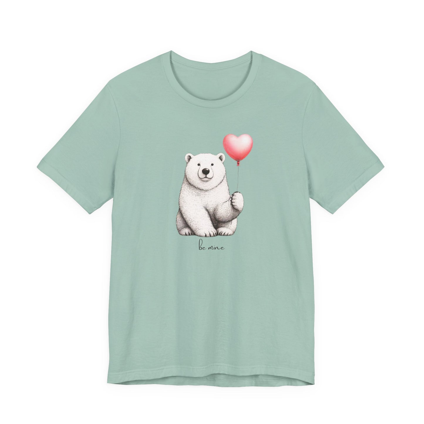 Be Mine Polar Bear T-Shirt, Heart Balloon Valentine Tee