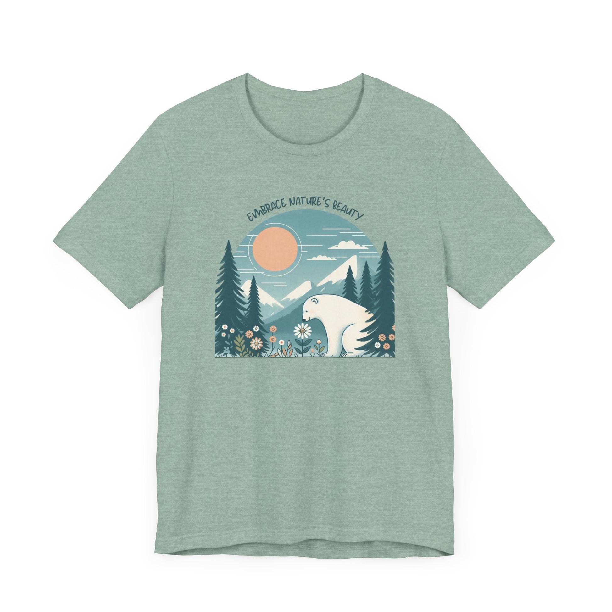 Embrace Nature’s Beauty Polar Bear Tee – Peaceful Wildflower Forest - Stompy Paws