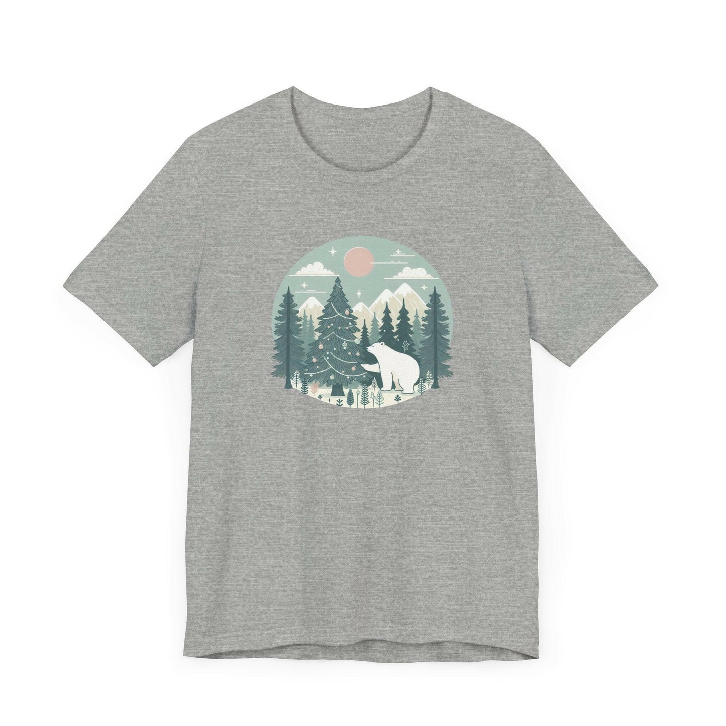 Polar Bear Decorating Christmas Tree Tee - Stompy Paws