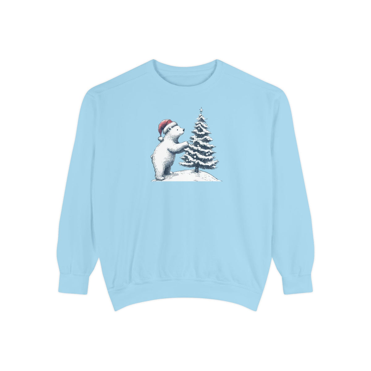 Comfort Colors Polar Bear Christmas Tree Sweatshirt