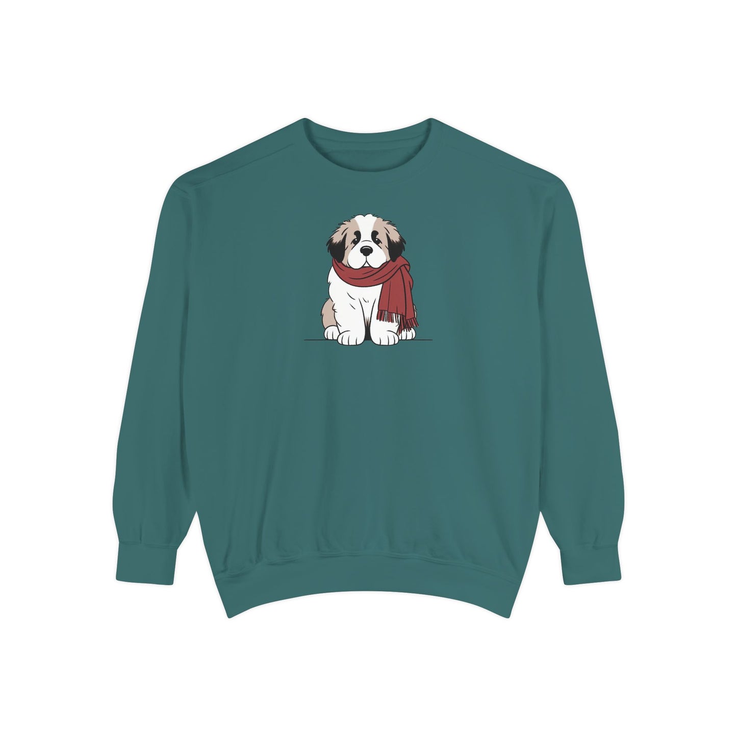 Saint Bernard Scarf Puppy Premium Sweatshirt | Cozy Den Edition