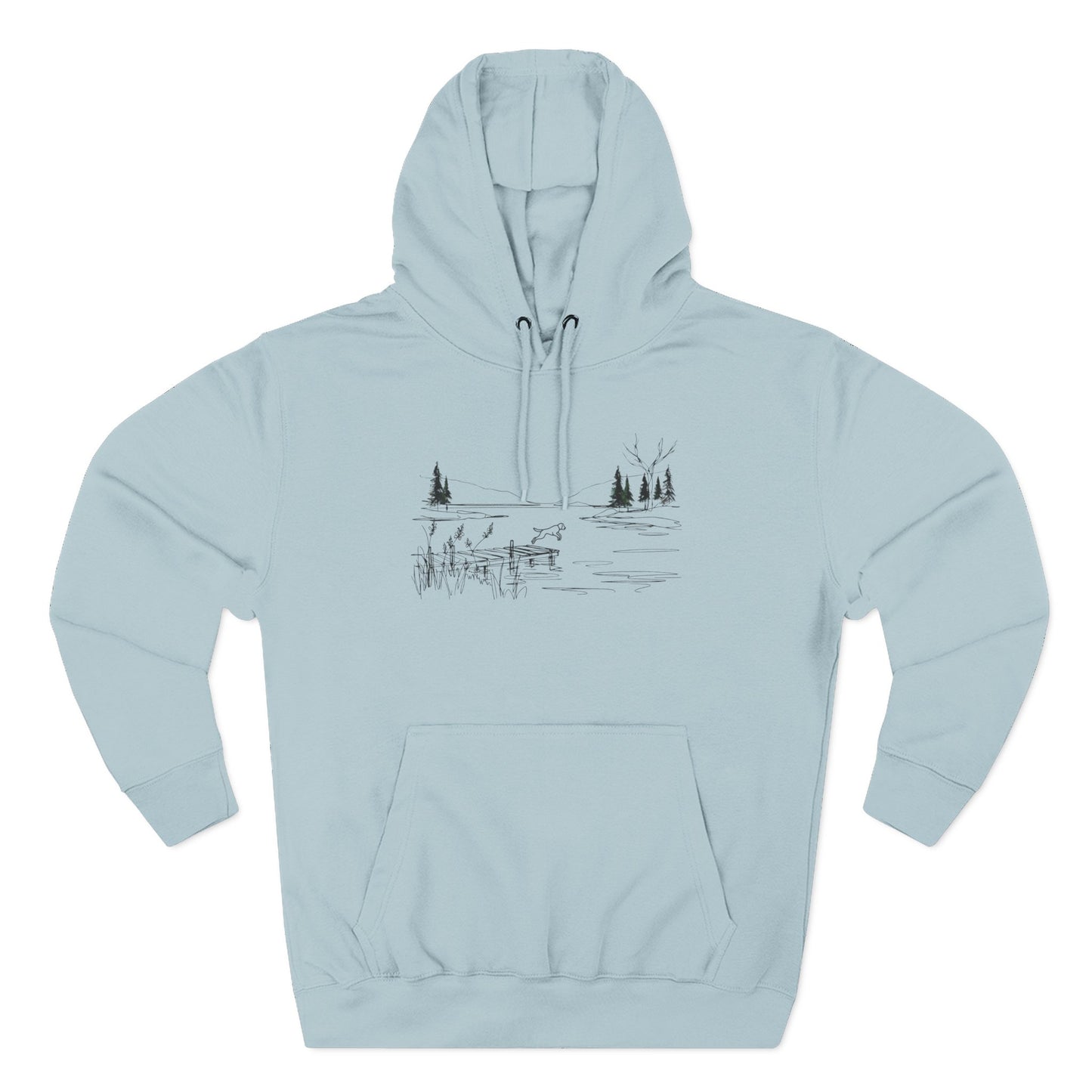 Minimalist Lake Dog Hoodie
