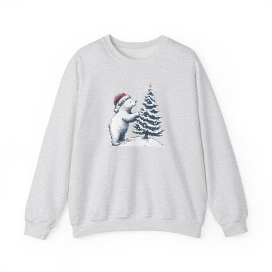 "Arctic Christmas" Polar Bear Ash Sweatshirt | Polar Den