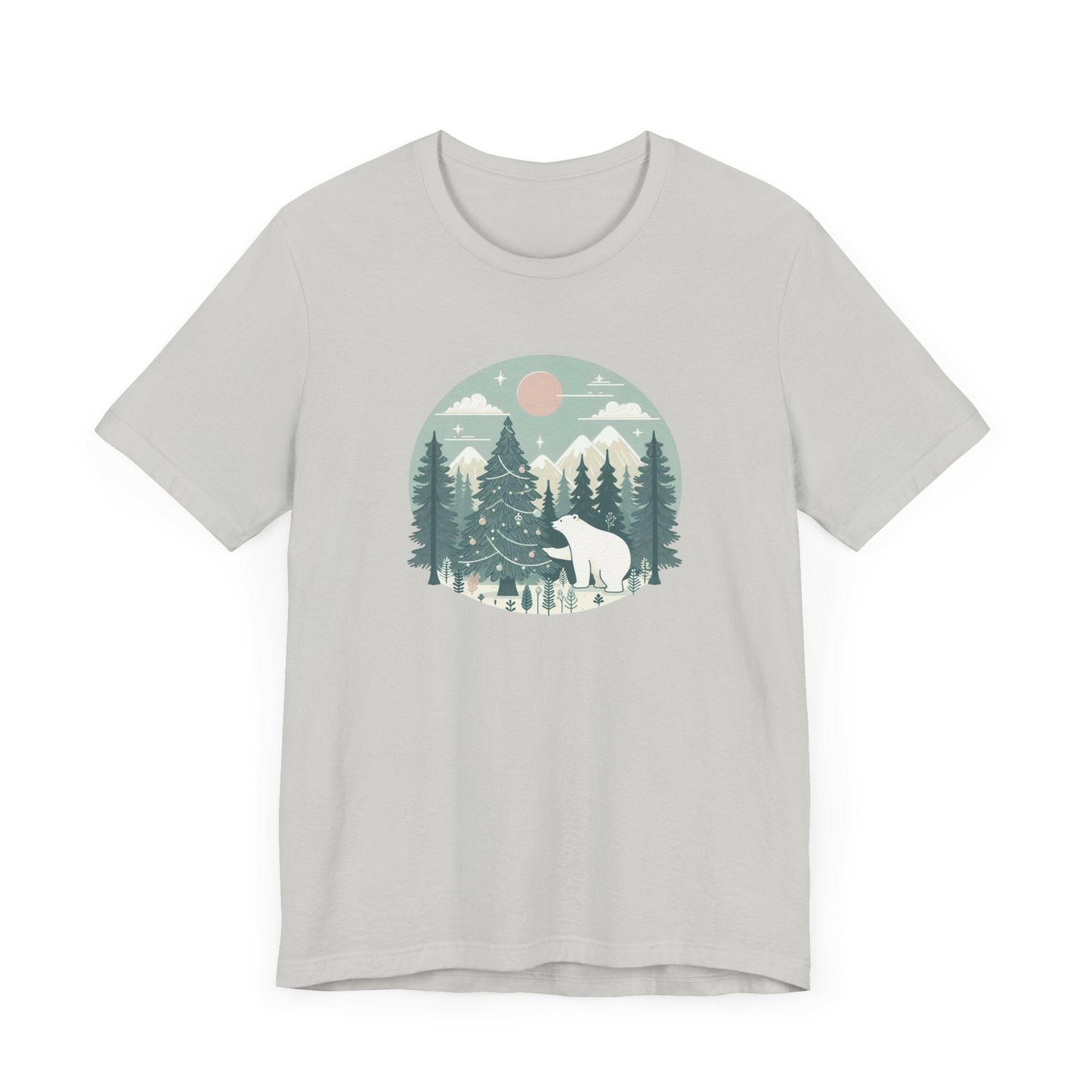 Polar Bear Decorating Christmas Tree Tee - Stompy Paws