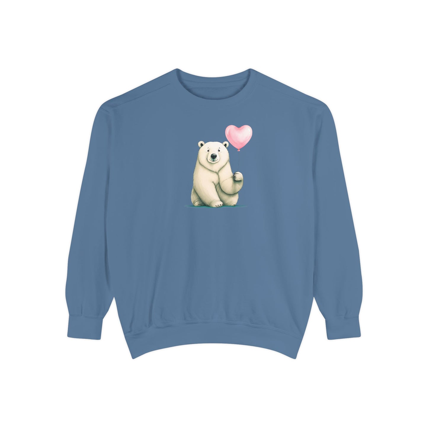 Polar Bear Heart Balloon Comfort Colors Sweatshirt