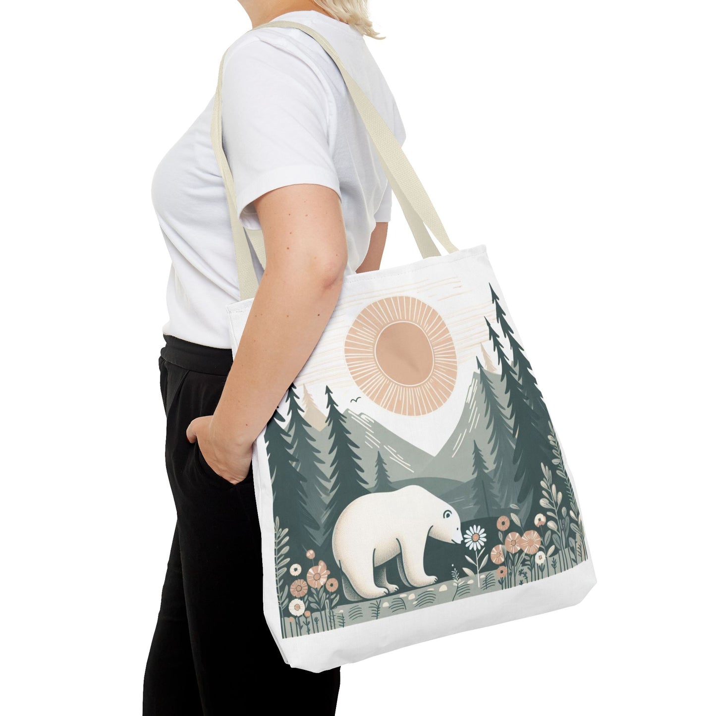 Signature Polar Bear Nature Tote Bag Double Sided