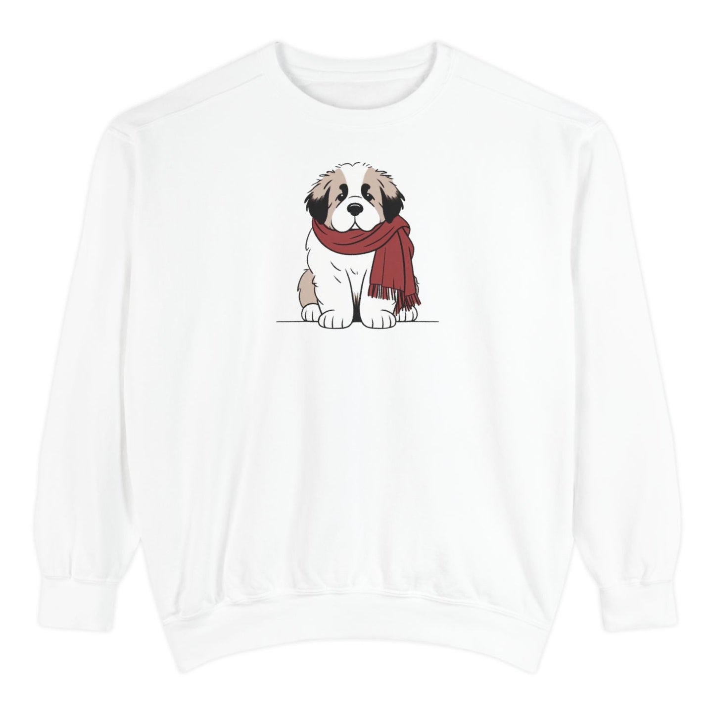 Saint Bernard Scarf Puppy Premium Sweatshirt | Cozy Den Edition