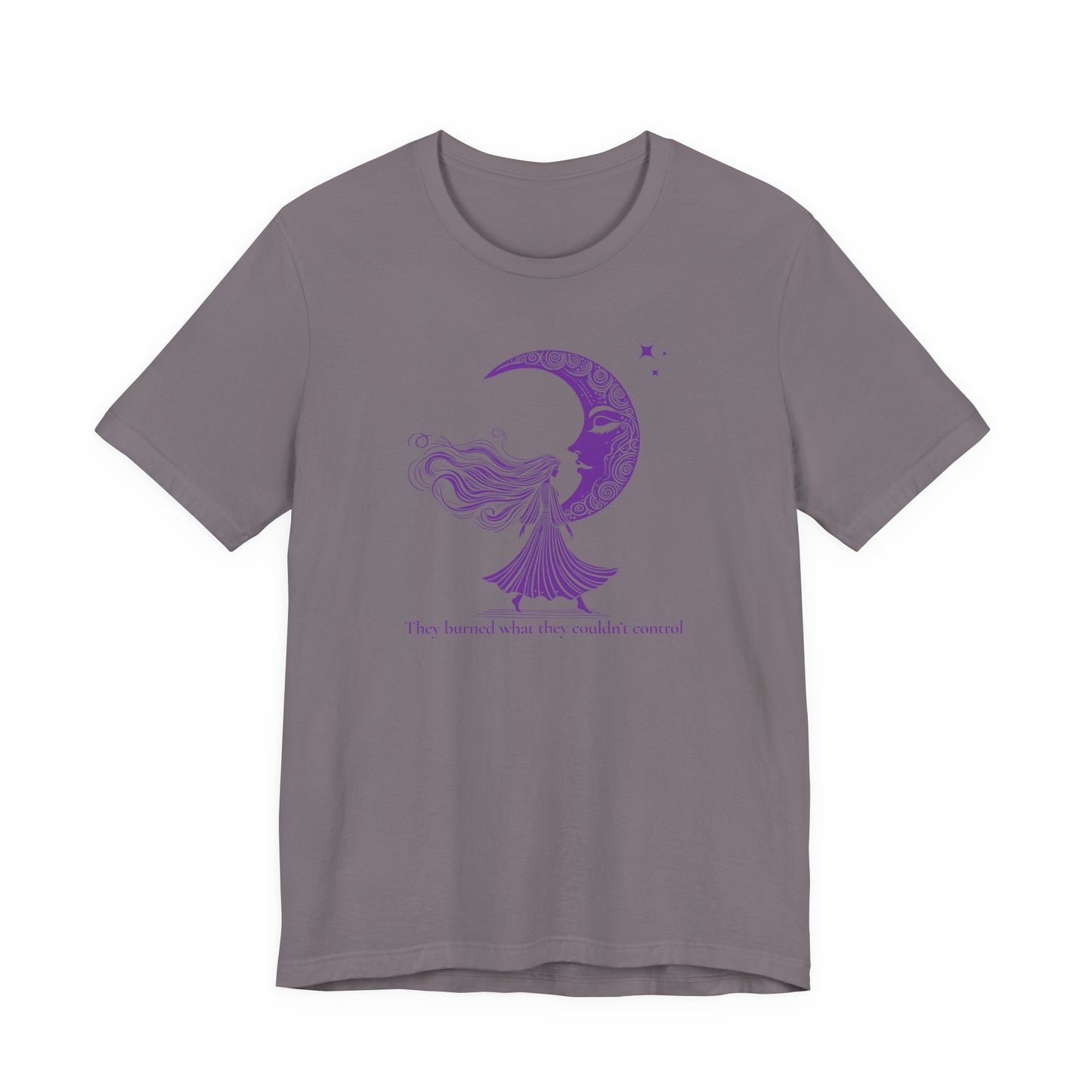 They Burned What They Couldn't Control Tee, Purple Moon Feminist Shirt