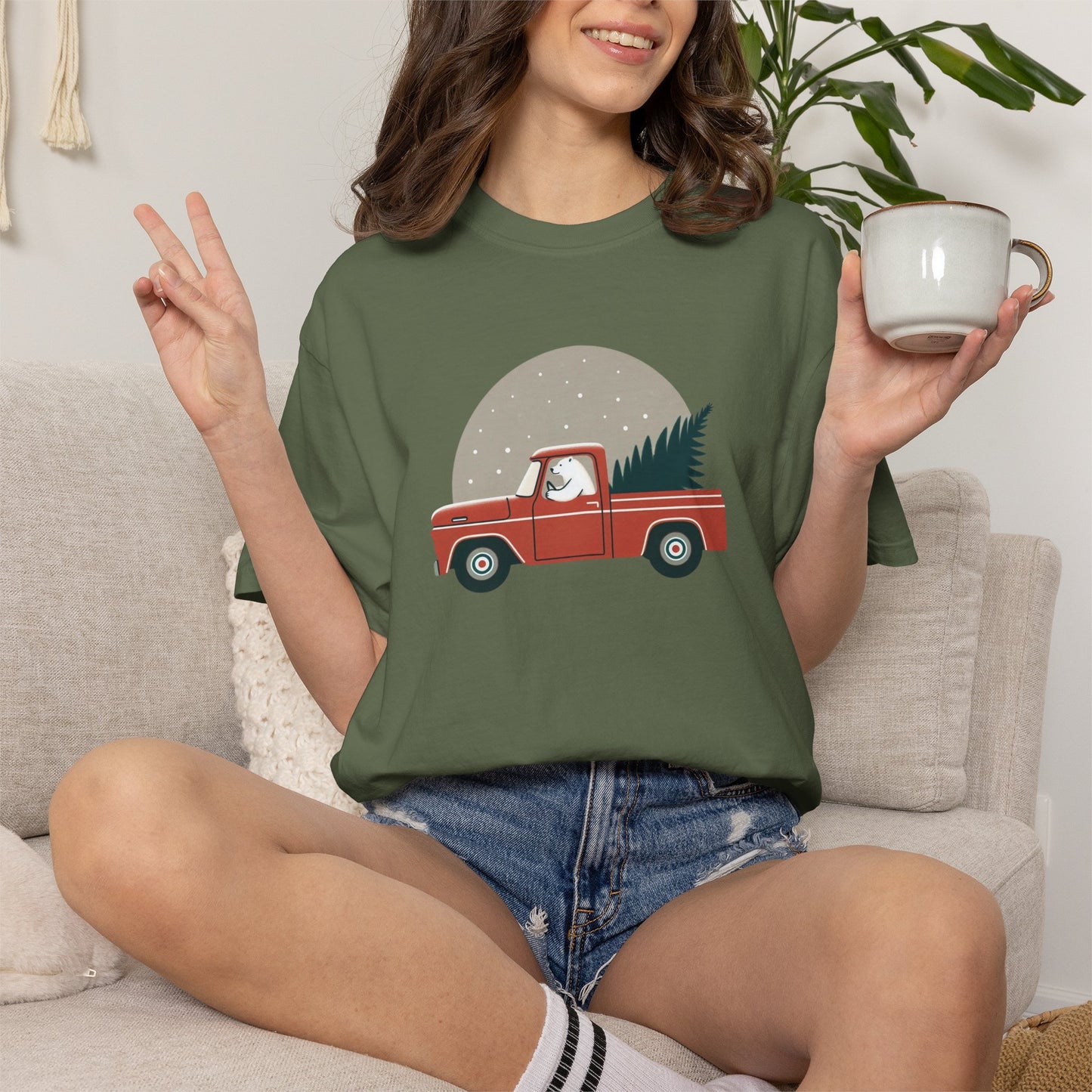 Vintage Polar Bear Christmas Truck Tee